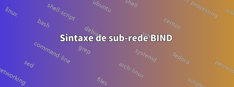 Sintaxe de sub-rede BIND