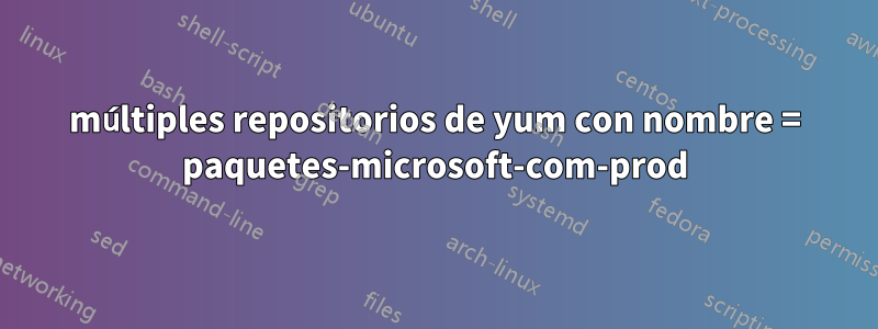 múltiples repositorios de yum con nombre = paquetes-microsoft-com-prod