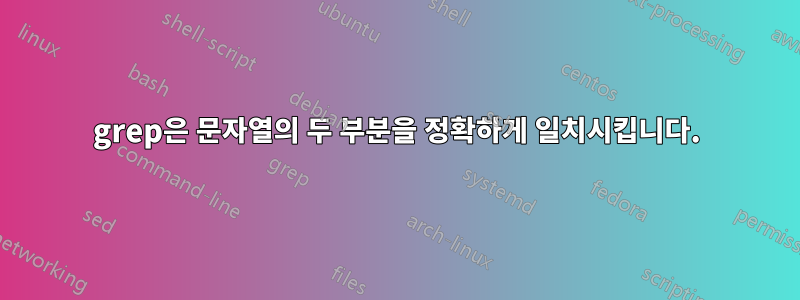 grep은 문자열의 두 부분을 정확하게 일치시킵니다.