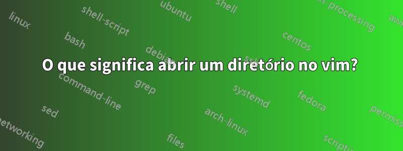 O que significa abrir um diretório no vim?