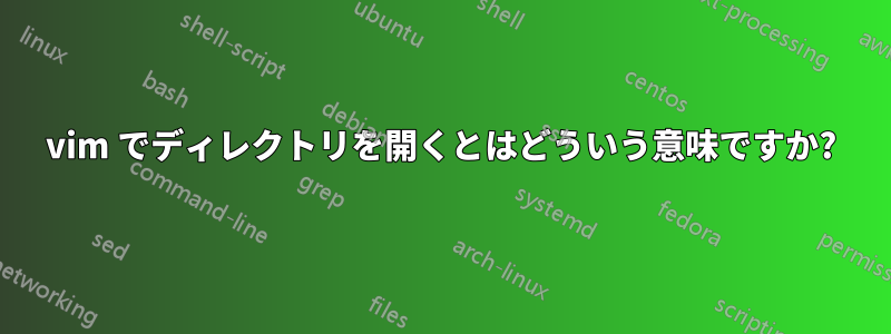 vim でディレクトリを開くとはどういう意味ですか?