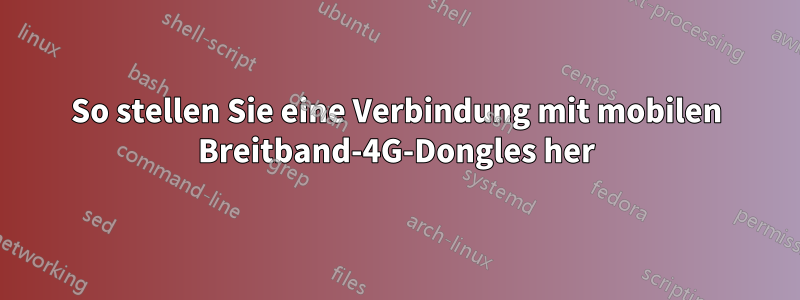 So stellen Sie eine Verbindung mit mobilen Breitband-4G-Dongles her