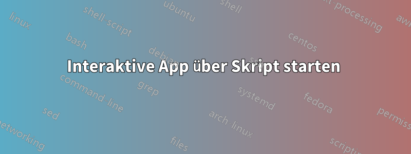 Interaktive App über Skript starten