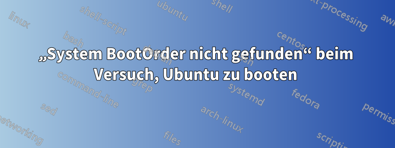 „System BootOrder nicht gefunden“ beim Versuch, Ubuntu zu booten