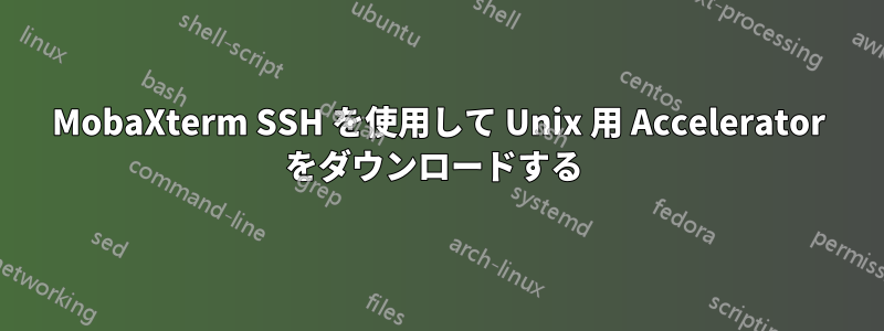 MobaXterm SSH を使用して Unix 用 Accelerator をダウンロードする 