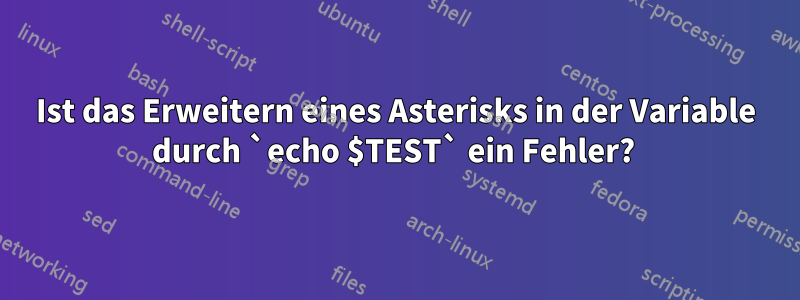 Ist das Erweitern eines Asterisks in der Variable durch `echo $TEST` ein Fehler? 