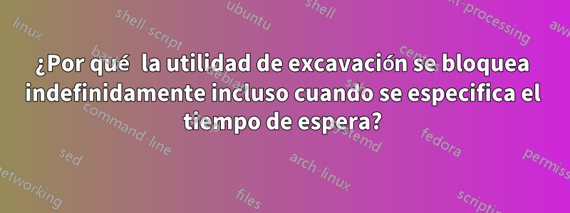 ¿Por qué la utilidad de excavación se bloquea indefinidamente incluso cuando se especifica el tiempo de espera?