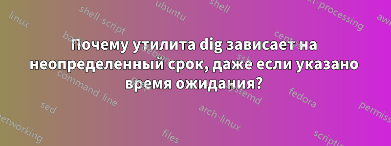 Почему утилита dig зависает на неопределенный срок, даже если указано время ожидания?