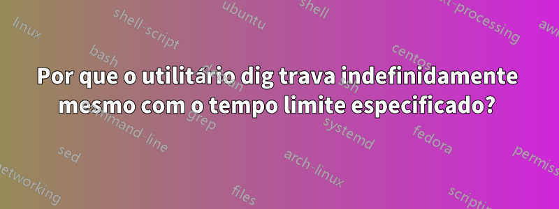 Por que o utilitário dig trava indefinidamente mesmo com o tempo limite especificado?