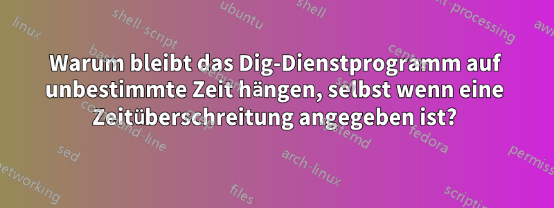 Warum bleibt das Dig-Dienstprogramm auf unbestimmte Zeit hängen, selbst wenn eine Zeitüberschreitung angegeben ist?