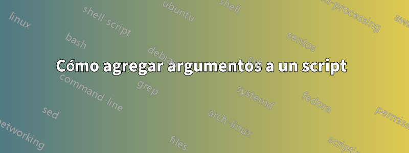 Cómo agregar argumentos a un script 