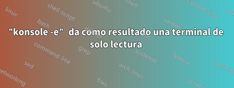 "konsole -e" da como resultado una terminal de solo lectura