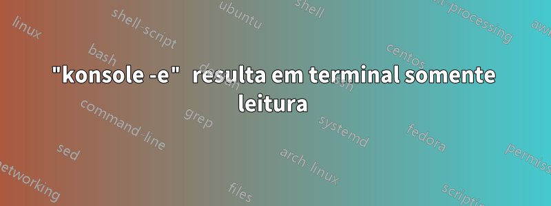 "konsole -e" resulta em terminal somente leitura