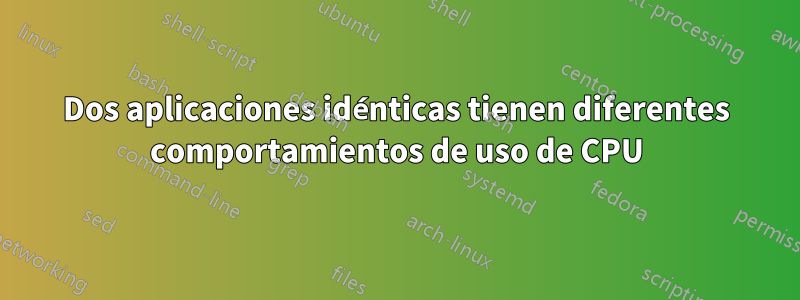 Dos aplicaciones idénticas tienen diferentes comportamientos de uso de CPU