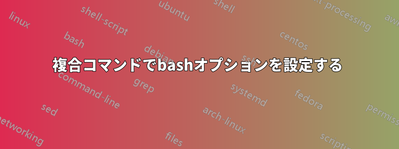 複合コマンドでbashオプションを設定する