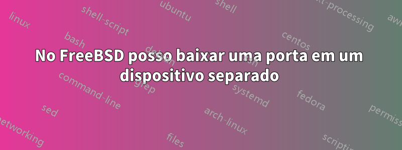 No FreeBSD posso baixar uma porta em um dispositivo separado