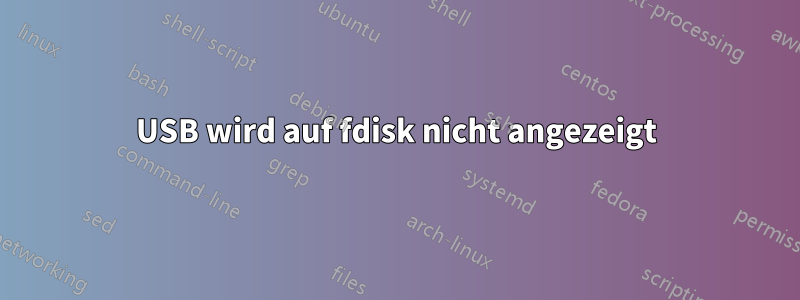 USB wird auf fdisk nicht angezeigt