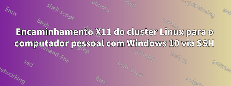 Encaminhamento X11 do cluster Linux para o computador pessoal com Windows 10 via SSH