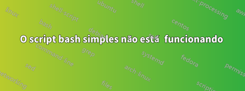 O script bash simples não está funcionando