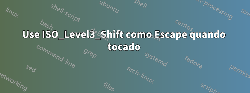 Use ISO_Level3_Shift como Escape quando tocado