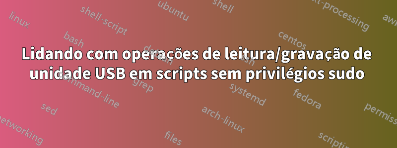 Lidando com operações de leitura/gravação de unidade USB em scripts sem privilégios sudo