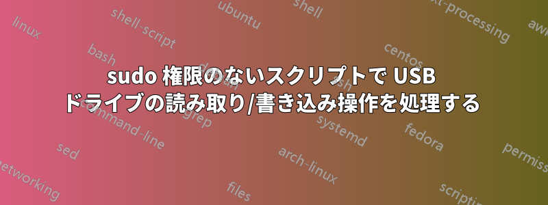 sudo 権限のないスクリプトで USB ドライブの読み取り/書き込み操作を処理する