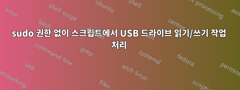 sudo 권한 없이 스크립트에서 USB 드라이브 읽기/쓰기 작업 처리