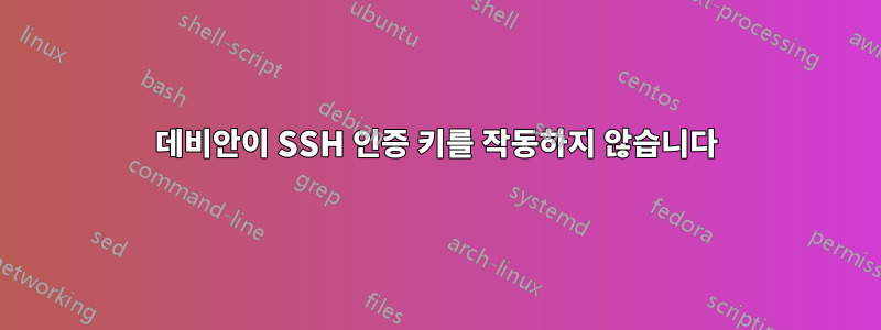 데비안이 SSH 인증 키를 작동하지 않습니다