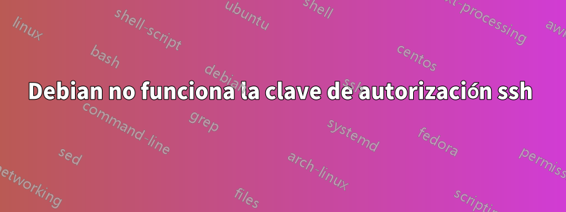 Debian no funciona la clave de autorización ssh