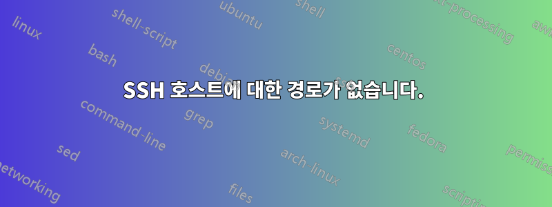 SSH 호스트에 대한 경로가 없습니다.