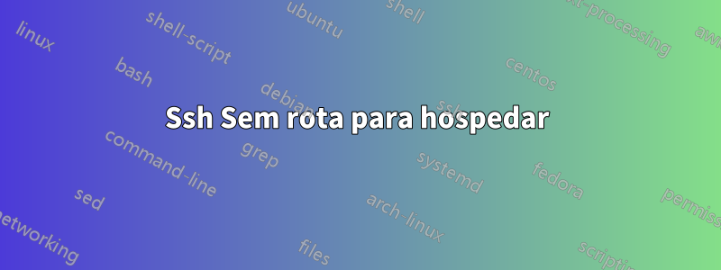 Ssh Sem rota para hospedar