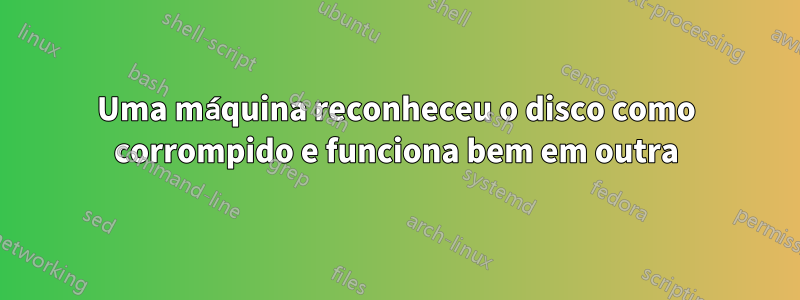 Uma máquina reconheceu o disco como corrompido e funciona bem em outra