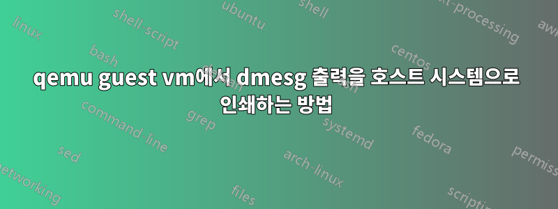 qemu guest vm에서 dmesg 출력을 호스트 시스템으로 인쇄하는 방법