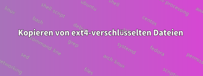 Kopieren von ext4-verschlüsselten Dateien