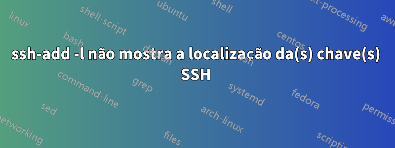 ssh-add -l não mostra a localização da(s) chave(s) SSH