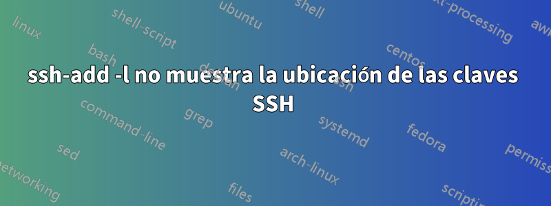 ssh-add -l no muestra la ubicación de las claves SSH