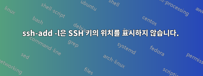 ssh-add -l은 SSH 키의 위치를 ​​표시하지 않습니다.