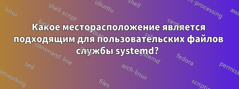 Какое месторасположение является подходящим для пользовательских файлов службы systemd? 