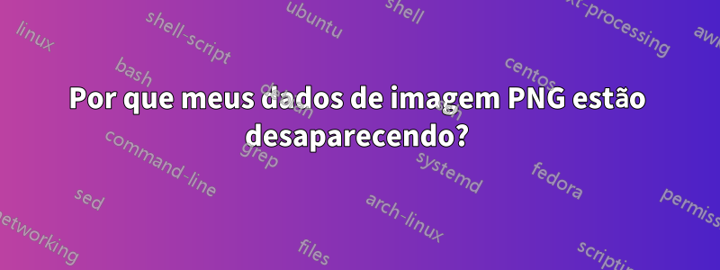 Por que meus dados de imagem PNG estão desaparecendo?