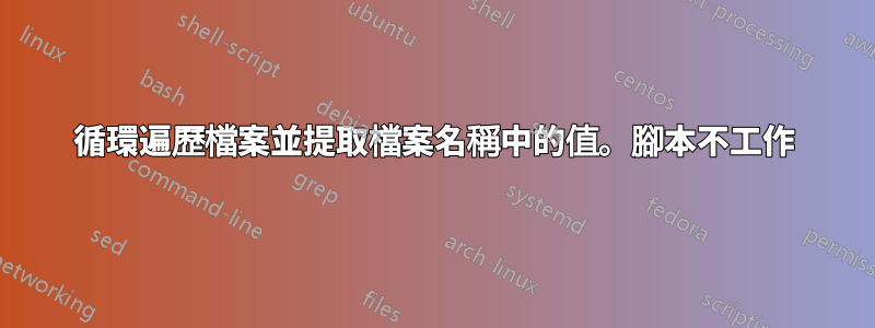 循環遍歷檔案並提取檔案名稱中的值。腳本不工作