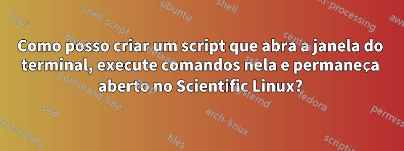 Como posso criar um script que abra a janela do terminal, execute comandos nela e permaneça aberto no Scientific Linux?