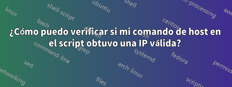 ¿Cómo puedo verificar si mi comando de host en el script obtuvo una IP válida?