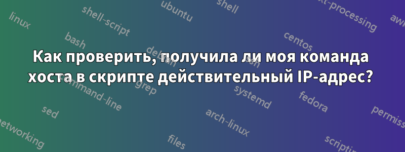 Как проверить, получила ли моя команда хоста в скрипте действительный IP-адрес?