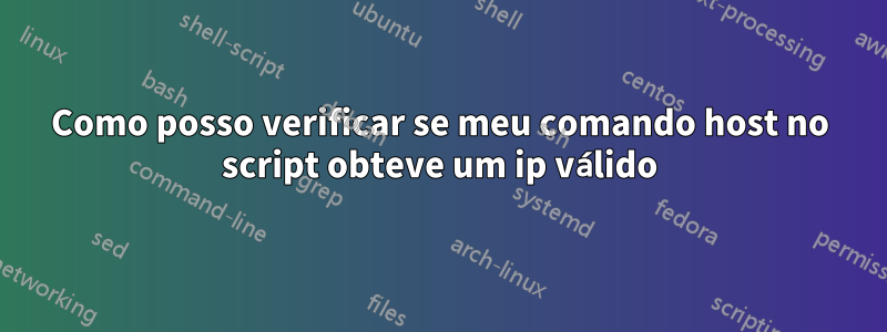 Como posso verificar se meu comando host no script obteve um ip válido