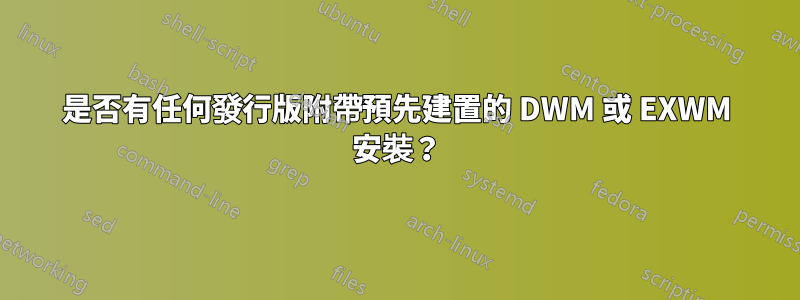 是否有任何發行版附帶預先建置的 DWM 或 EXWM 安裝？