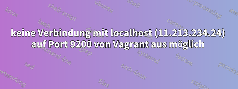 keine Verbindung mit localhost (11.213.234.24) auf Port 9200 von Vagrant aus möglich