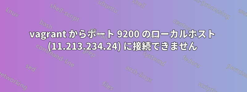 vagrant からポート 9200 のローカルホスト (11.213.234.24) に接続できません