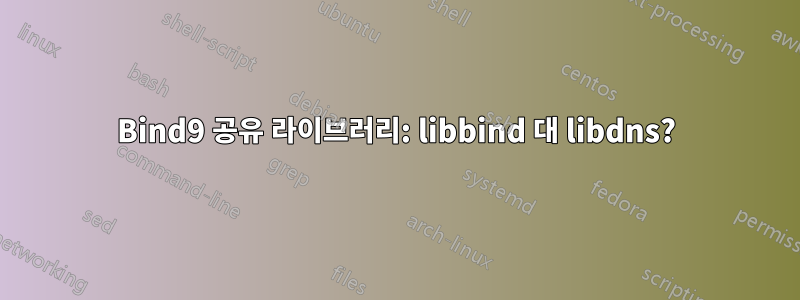 Bind9 공유 라이브러리: libbind 대 libdns?