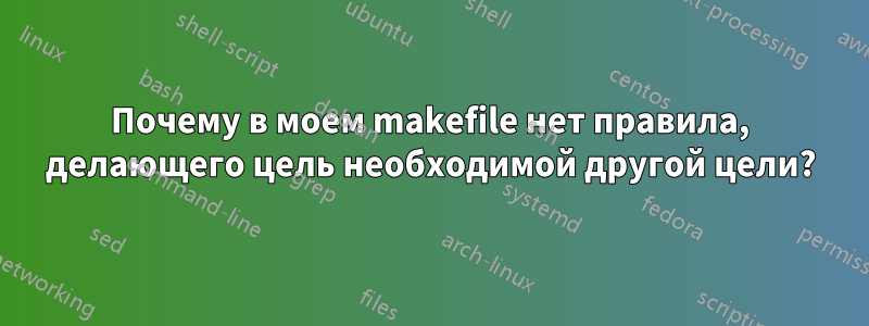 Почему в моем makefile нет правила, делающего цель необходимой другой цели?