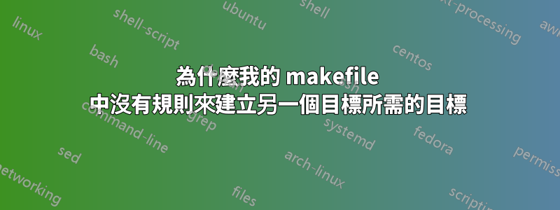 為什麼我的 makefile 中沒有規則來建立另一個目標所需的目標